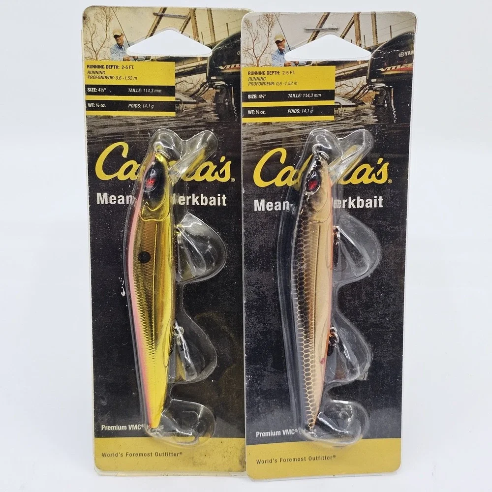 Cabelas Mean-Eye Jerkbait Fishing Lures Lot Of 2
